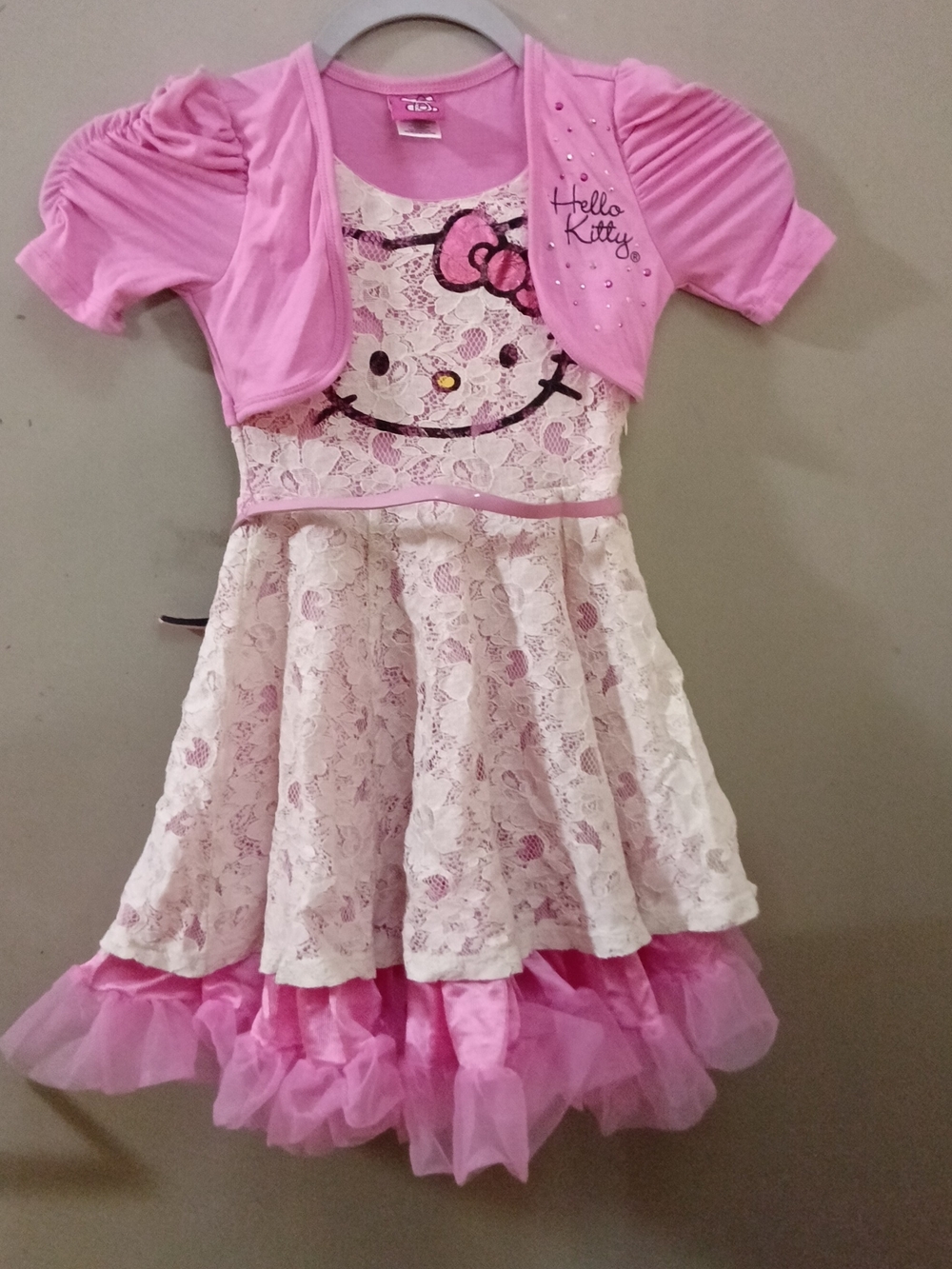 Hello Kitty Pink & Cream Lace Tutu Dress with Pink Shrug
